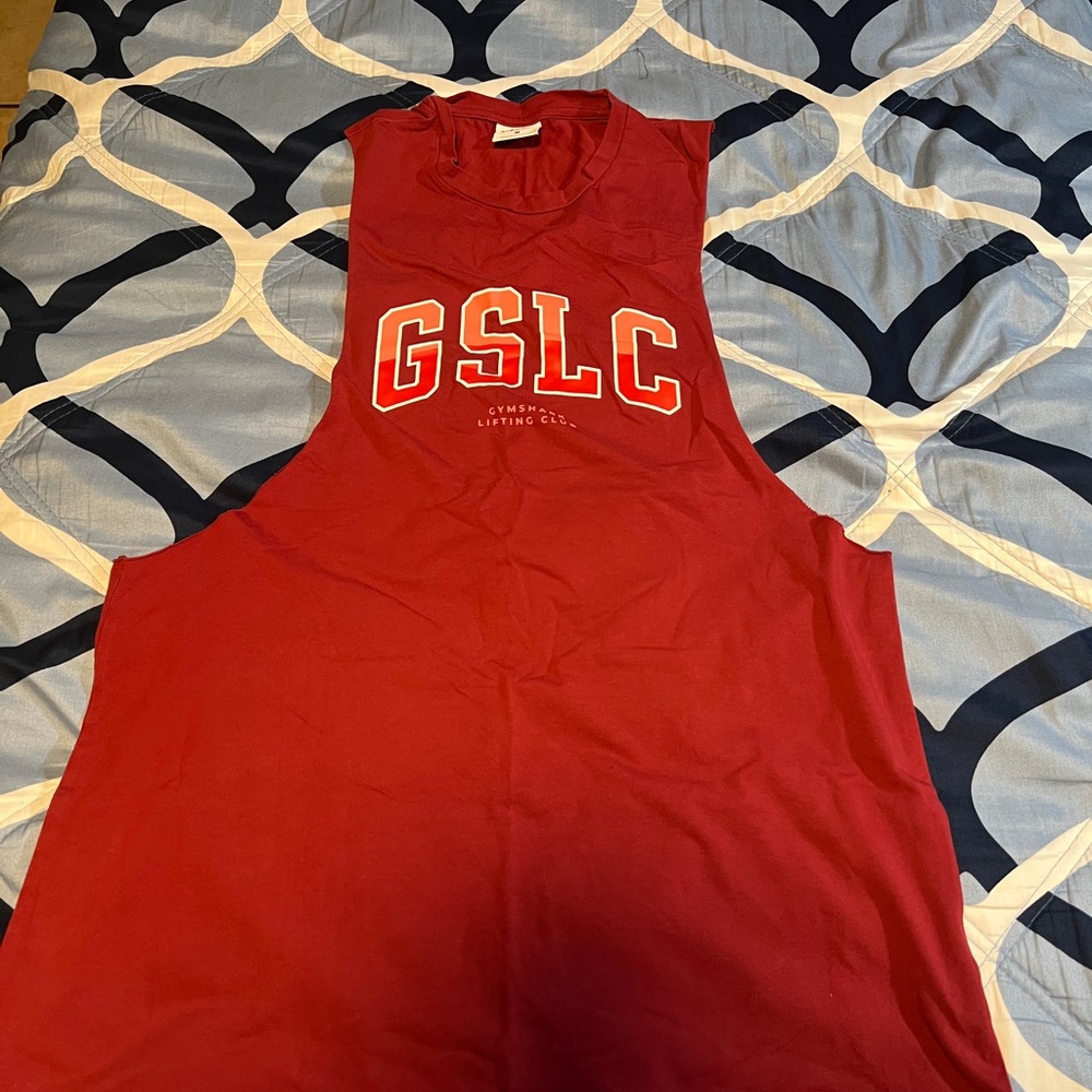 Gymshark Red Tank Top with GSLC Print